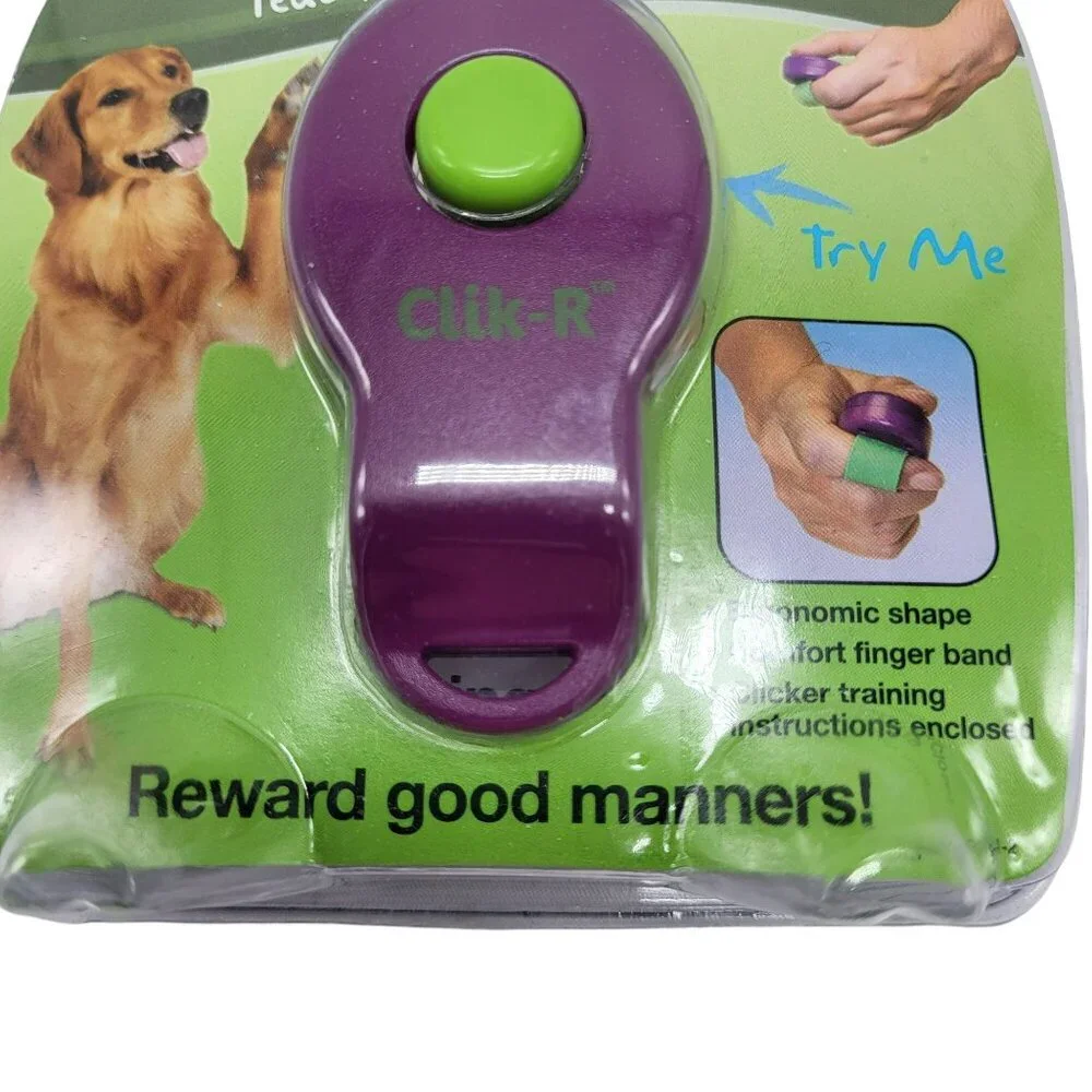 PetSafe Clik-R Click Training Tool For Dogs & Cats Purple Green
